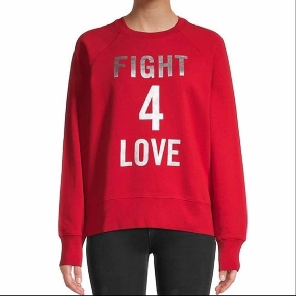 Zadig & Voltaire Fight 4 Love Sweatshirt Size Small Red - Picture 3 of 9